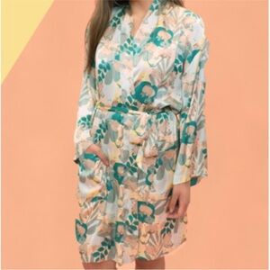 Pusheen Spring Box Exclusive Satin Cat and Plant Graphic Print Robe NEW L-XXXL